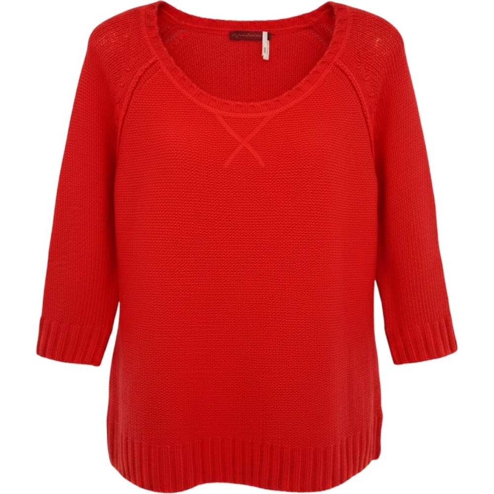 Left On Houston Anthropologie Sweater Women L Orange Chunky Knit Boho Coastal